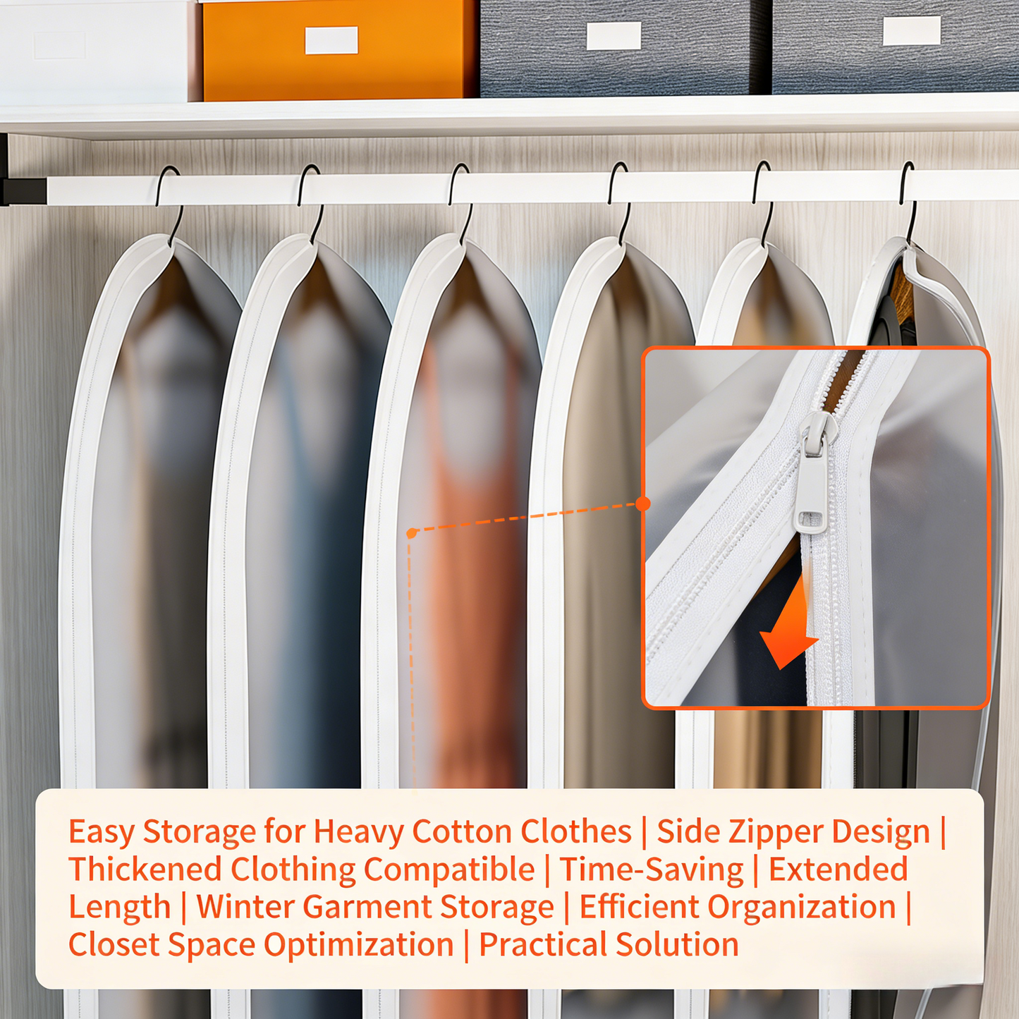 6-Pack Breathable Garment Covers (Hanging Design)