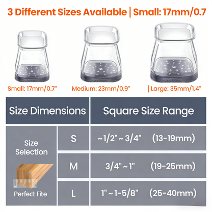 Clear Silicone Furniture Foot Covers (3 Sizes, 16-Pack)
