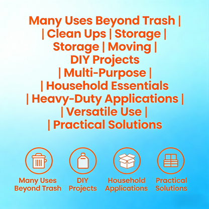 Heavy-Duty 95-60 Gallon Black Trash Bags (50-Pack)