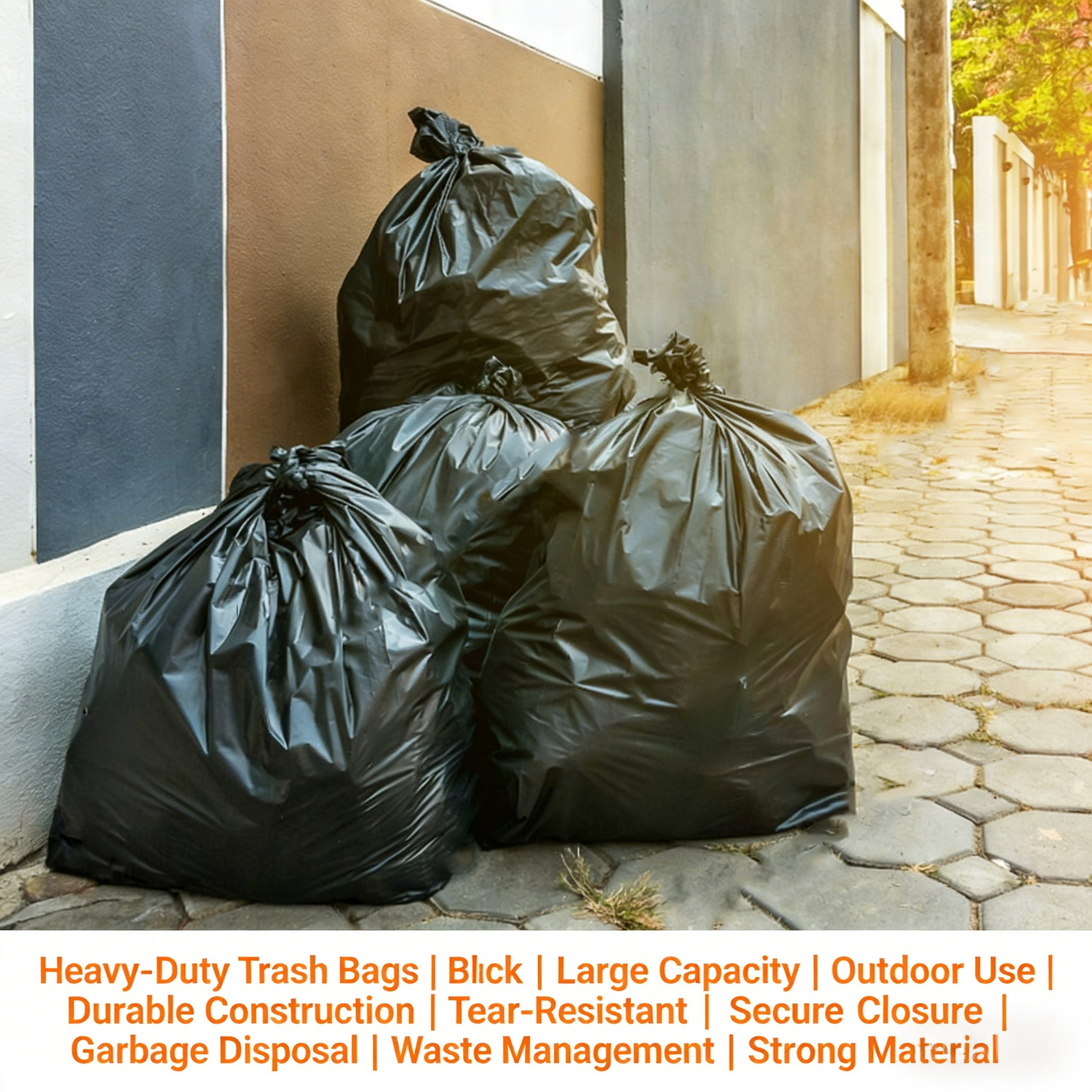 Heavy-Duty 95-60 Gallon Black Trash Bags (50-Pack)