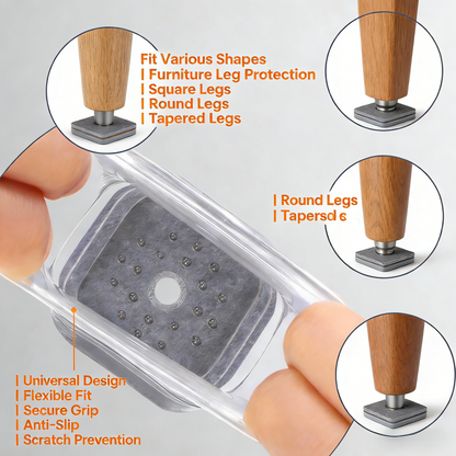 Clear Silicone Furniture Foot Covers (3 Sizes, 16-Pack)