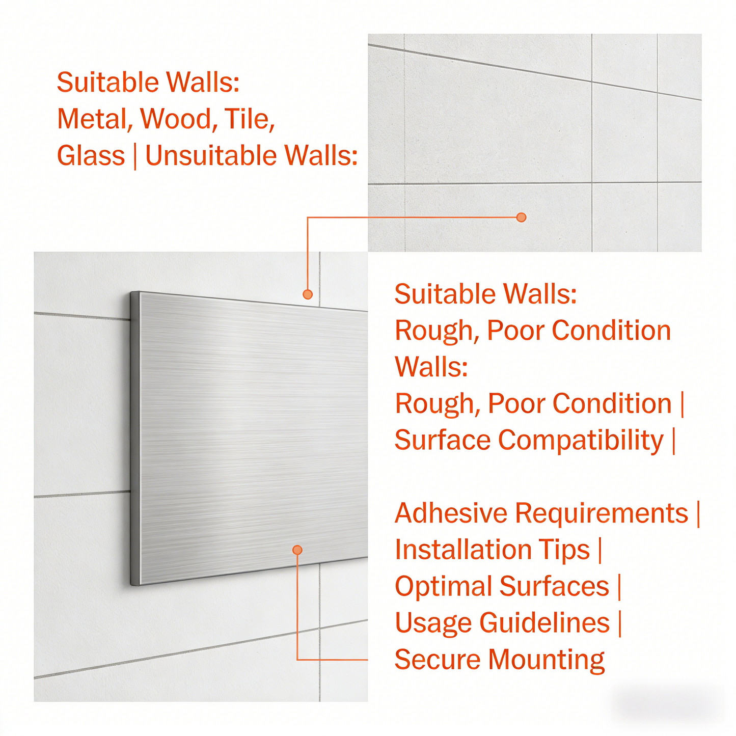 Adhesive Stainless Steel Wall Hooks (No Drilling)