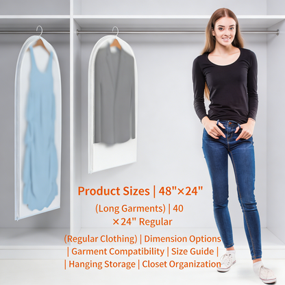 6-Pack Breathable Garment Covers (Hanging Design)
