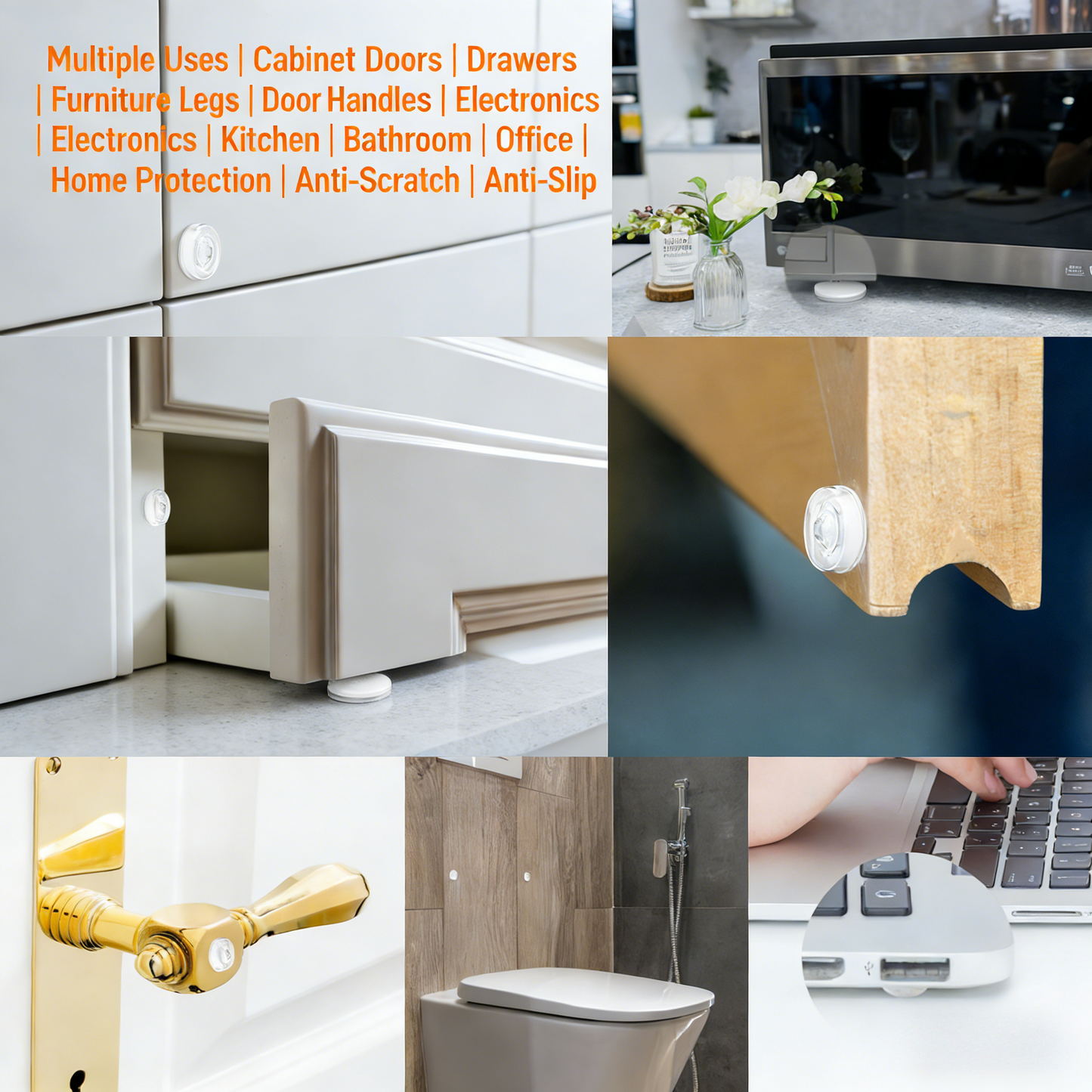 Clear Cabinet Door Bumpers (128-Pack)