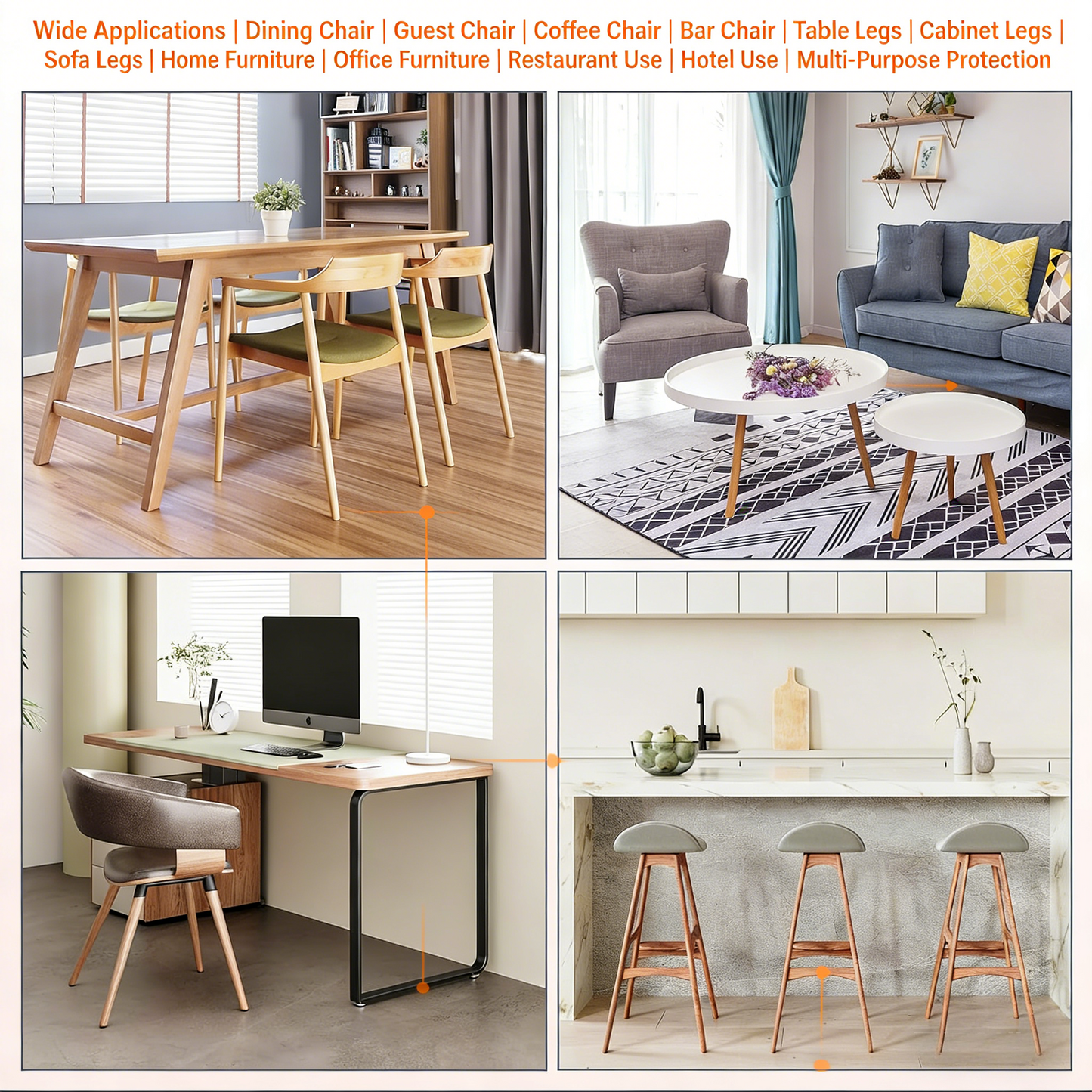 Clear Silicone Furniture Foot Covers (3 Sizes, 16-Pack)